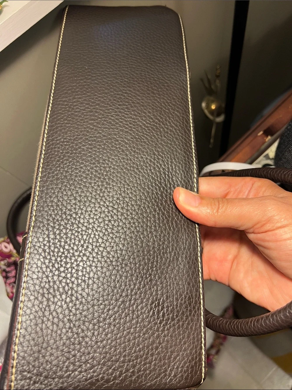 Dooney & Bourke Tan & Dark Brown Monogram Dome Satchel